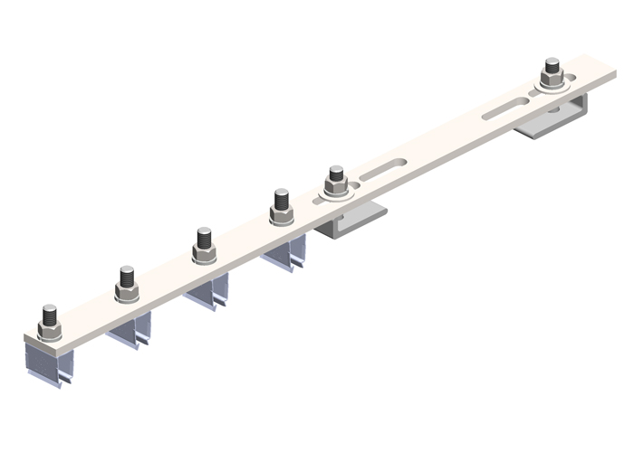 8-Bar, Bracket, Flange, with Hanger Clamps, Steel Snap-in, 4 on one side, 21.75 inch L Conductix XA-51872-OLD