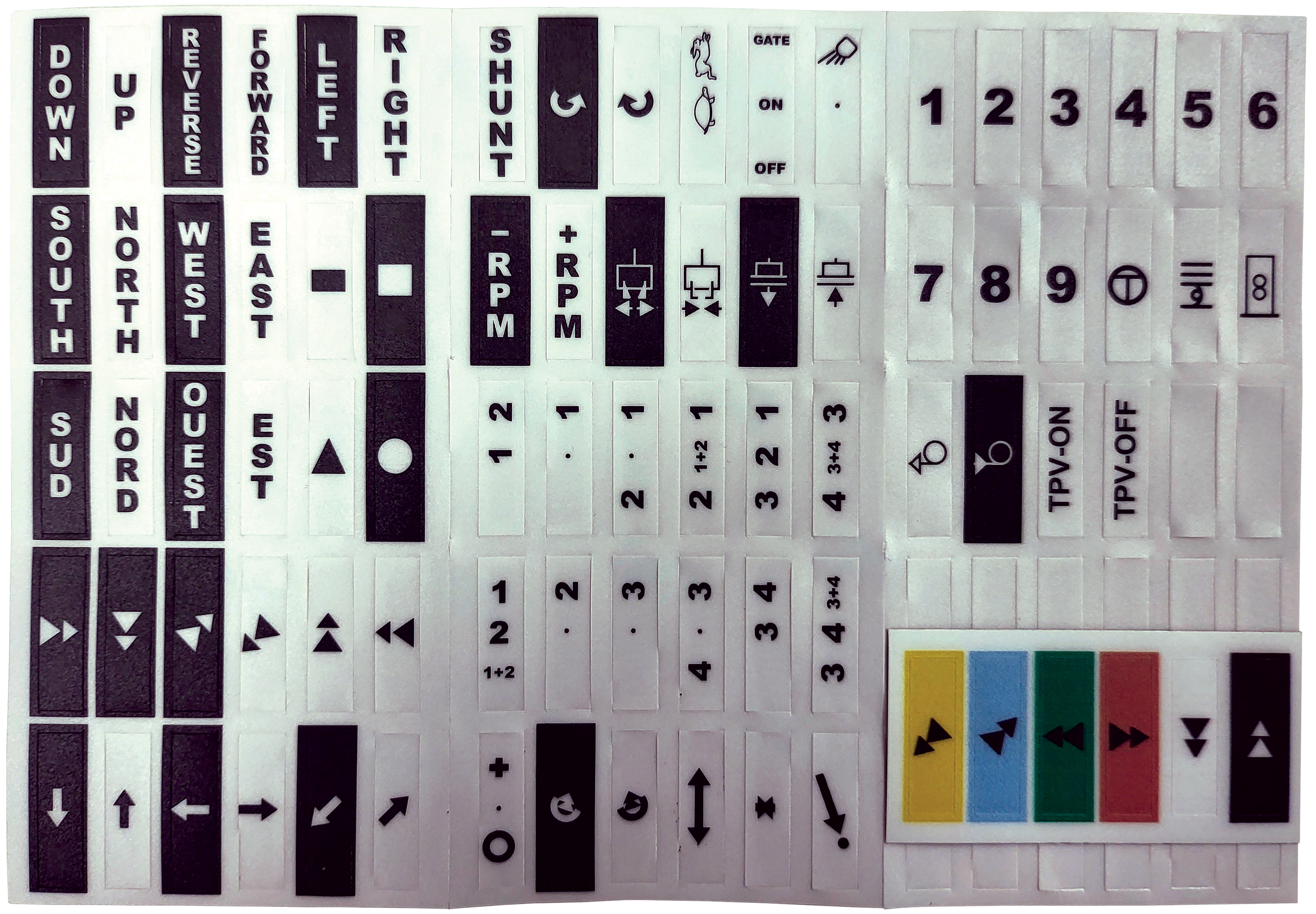 KIT 90 BUTTON LABELS, BLACK & WHITE Conductix JAY-UWE207