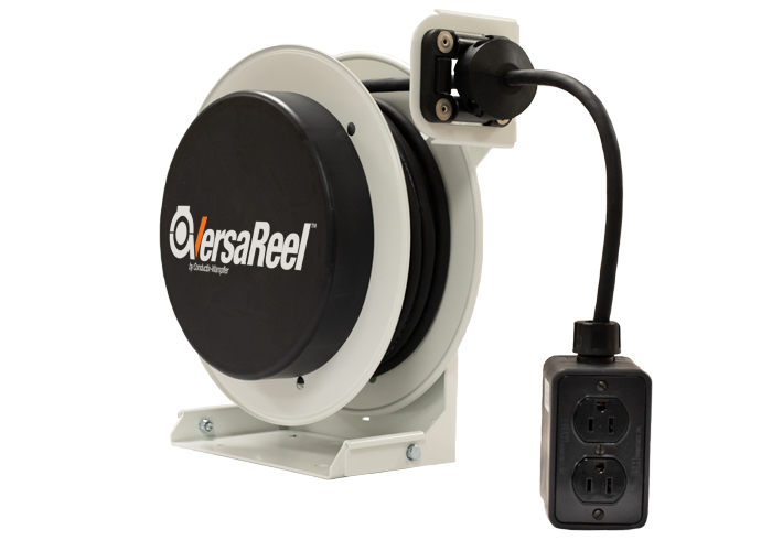VersaReel Spring-Driven Cable Reel, 12AWG/3 Conductors, 35FT, w/Quad Receptacle Box, 15A Conductix XA-VR35-123N-R15