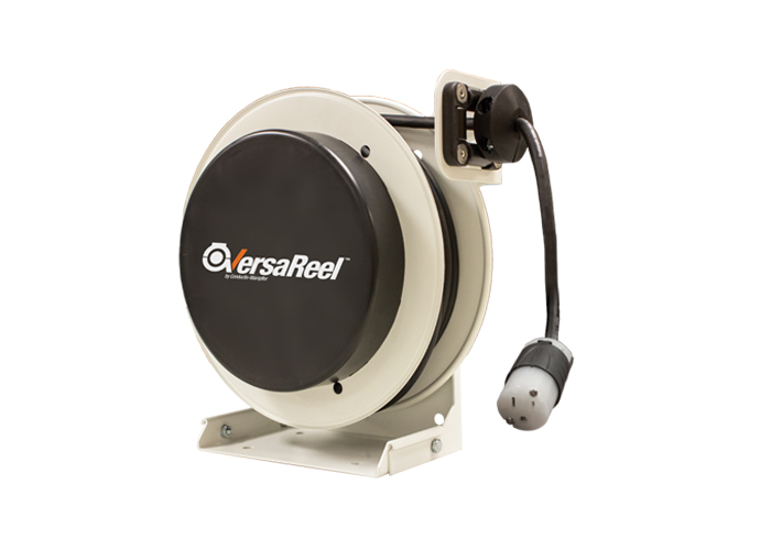 Conductix VersaReel Spring-Driven Cable Reel, 12 AWG/3 Conductors, 50 FT, w/Single Receptacle, 20 A