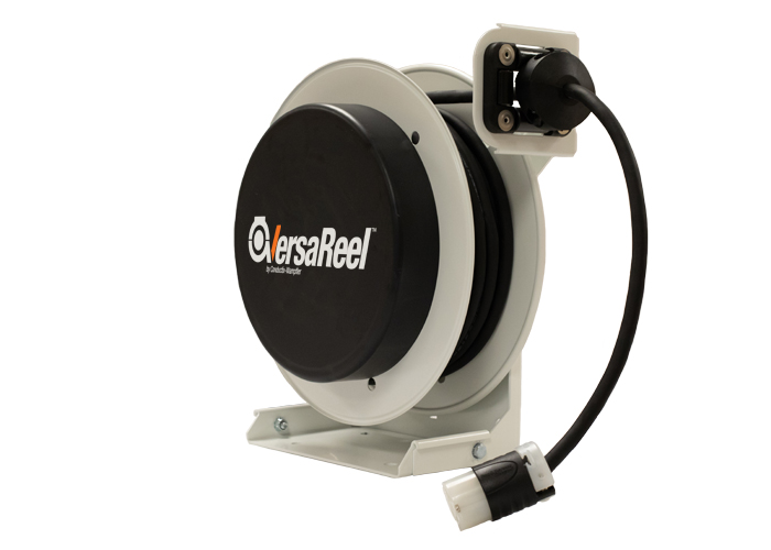 Conductix VersaReel Spring-Driven Cable Reel, 12 AWG/3 Conductors, 50 FT, w/Twist-Lock Receptacle, 20 A