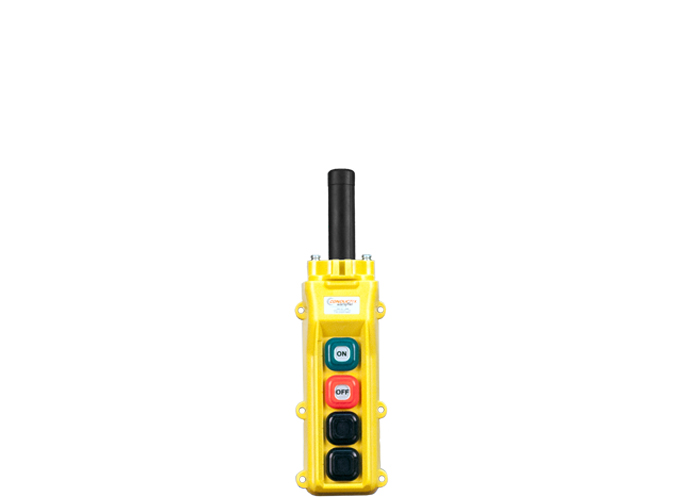 Conductix 80 Series 4-button Pendant with two three-speed switches and maintained on/off