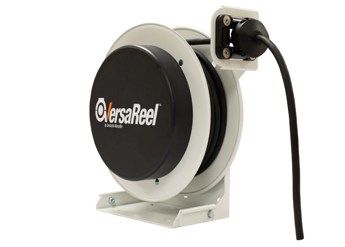 Conductix VersaReel Spring-Driven Cable Reel, 12 AWG/3 Conductors, 25 FT, w/Flying Leads, 20 A