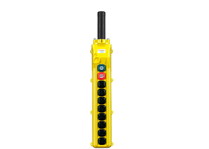 80 Series 10-button Pendant with eight single-speed switches and maintained on/off Conductix XA-34245