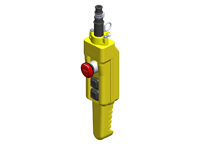 Conductix 80 Series Pistol Grip Pendant, 3-button with single-speed switches & emergency stop