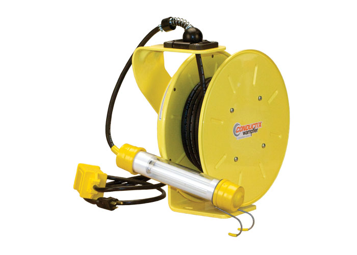 Conductix 1200 Series PowerReel - 14 AWG / 3 Conductors w/ Fluorescent Hand Lamp 50 FT Length