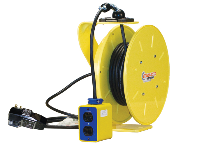 Conductix 1200 Series PowerReel - 14 AWG / 3 Conductors w/ GFI Receptacle Box, Dual 15 A/125 V 30 FT Length