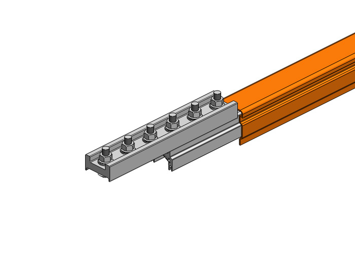 Hevi-Bar II Conductor Bar Dura Coat 700A, Orange PVC Cover, With Splice, 30FT Length Conductix XA-39847-J