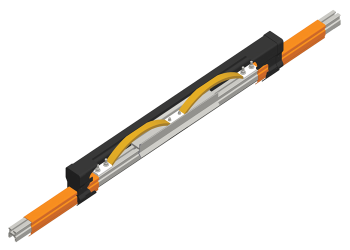 Conductix Hevi-Bar II, Expansion Section, 700 A, Dk Orange High Heat Fiberglass/Polyester Cover, 15 ft L