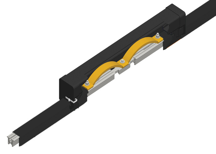 Conductix Hevi-Bar II, Expansion Section, 500 A, Black UV Resistant PVC Cover, Stainless Steel Hdwe, 4 inch Travel, 30 ft L