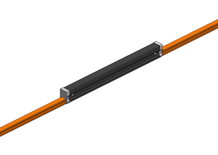 Hevi-Bar II, Expansion Section, Dura Coat, 700A, Orange PVC Cover, w/splice,15 ft L Conductix XA-50739-J