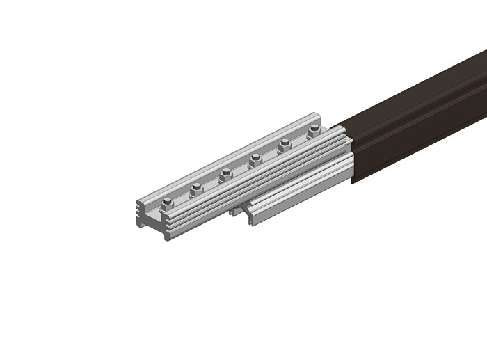 Conductix Hevi-Bar II Conductor Bar, Dura Coat, 1000 A, Black UV Resistant PVC Cover, With Splice, 30 FT Length