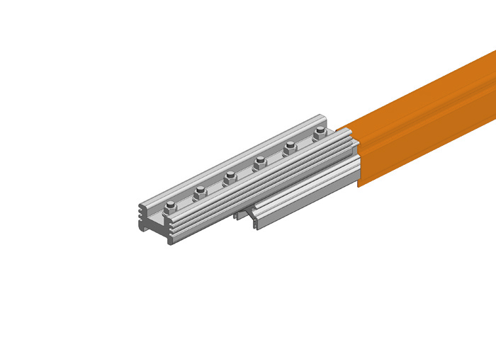 Hevi-Bar II Conductor Bar, Dura Coat, 1000A, Orange PVC Cover, With Splice, 30FT Length Conductix XA-50736-J