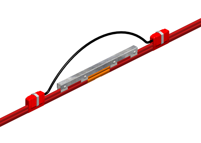 8-Bar Expansion Section, 250A, Copper / Steel Lam, Red Medium Heat Cover, 10FT Length Conductix XA-11066