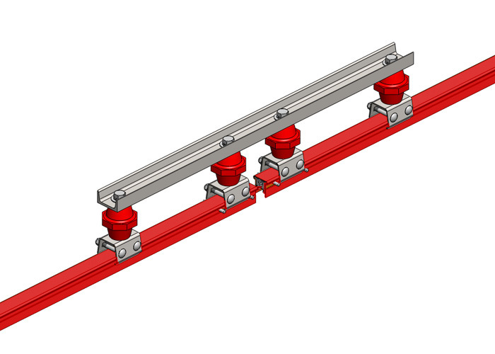 Conductix Hevi-Bar II, Power Interrupting Section, 500 A, Red Medium Heat Polycarbonate Cover, 30 ft L