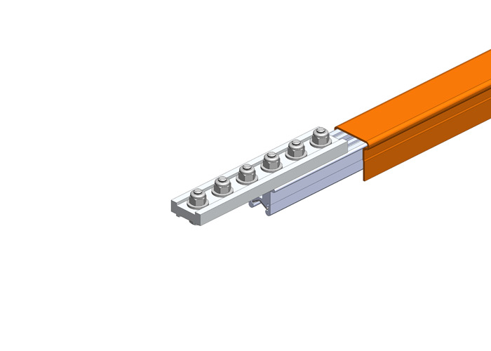 Conductix Hevi-Bar II Conductor Bar Dura Coat 500 A, Orange PVC Cover, With Splice, 30 FT Length