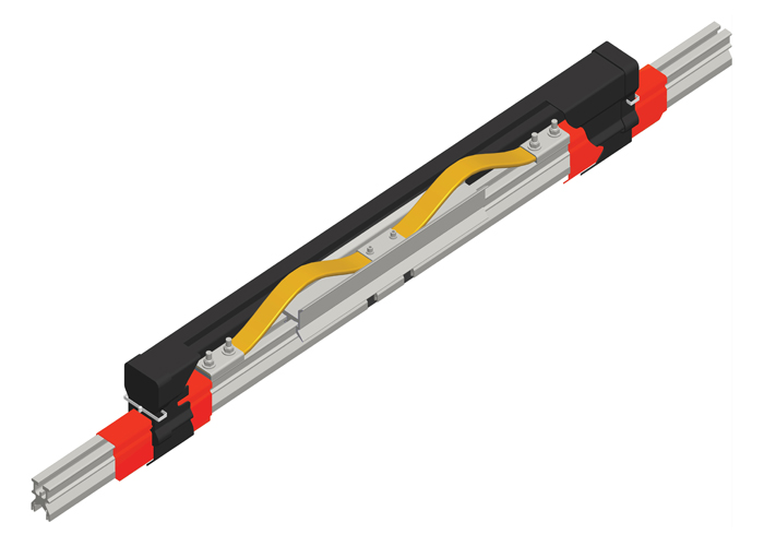 Conductix Hevi-Bar II, Expansion Section, 1000 A, Red Med Heat Polycarbonate Cover, 20 ft L