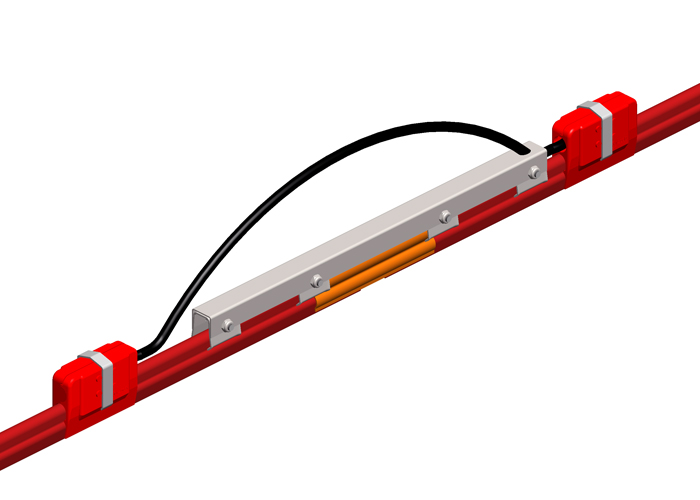 Conductix 8-Bar Expansion Section, 250 A, Copper / Stainless Clad, Red Medium Heat Cover, 10 FT Length