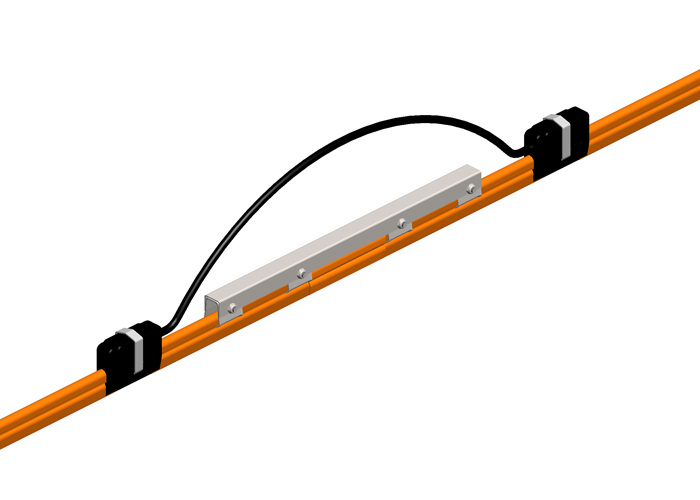 Conductix 8-Bar Expansion Section, 350 A, Rolled Copper, Orange PVC Cover, 10 FT Length