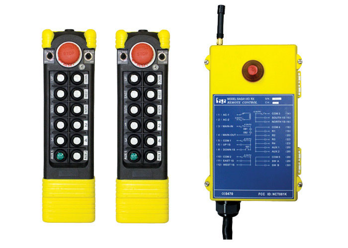 Conductix Radio Remote Control Kit, Saga K4 Series, 12-Button, 2-Speed, 2 TX, 12-24 VDC