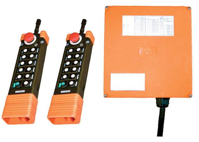 Radio Remote Control Kit, Saga L12 Series, 12-Button, 2-Speed, Key On/Off, E-Stop, 2 TX Conductix XA-700DL12