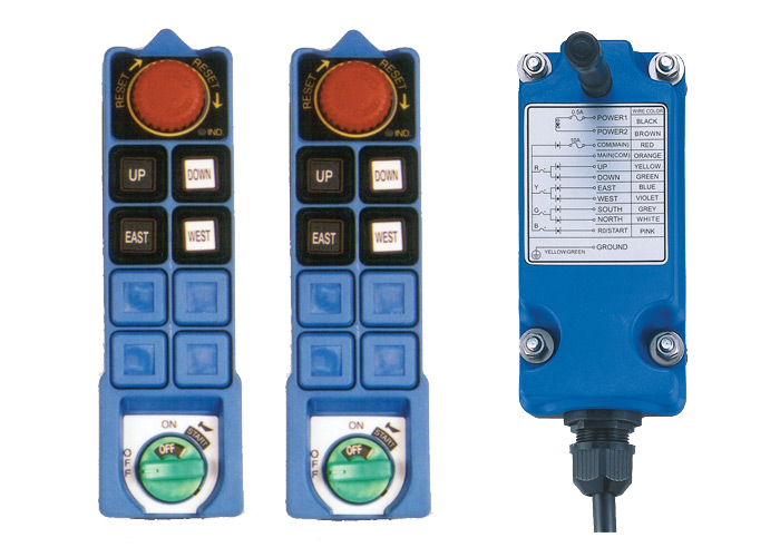 Radio Remote Control Kit, Saga Protean HT Series, 4-Button, 2-Speed, 2 TX, 12-24 VDC Conductix XA-700PRO6DHT-DC