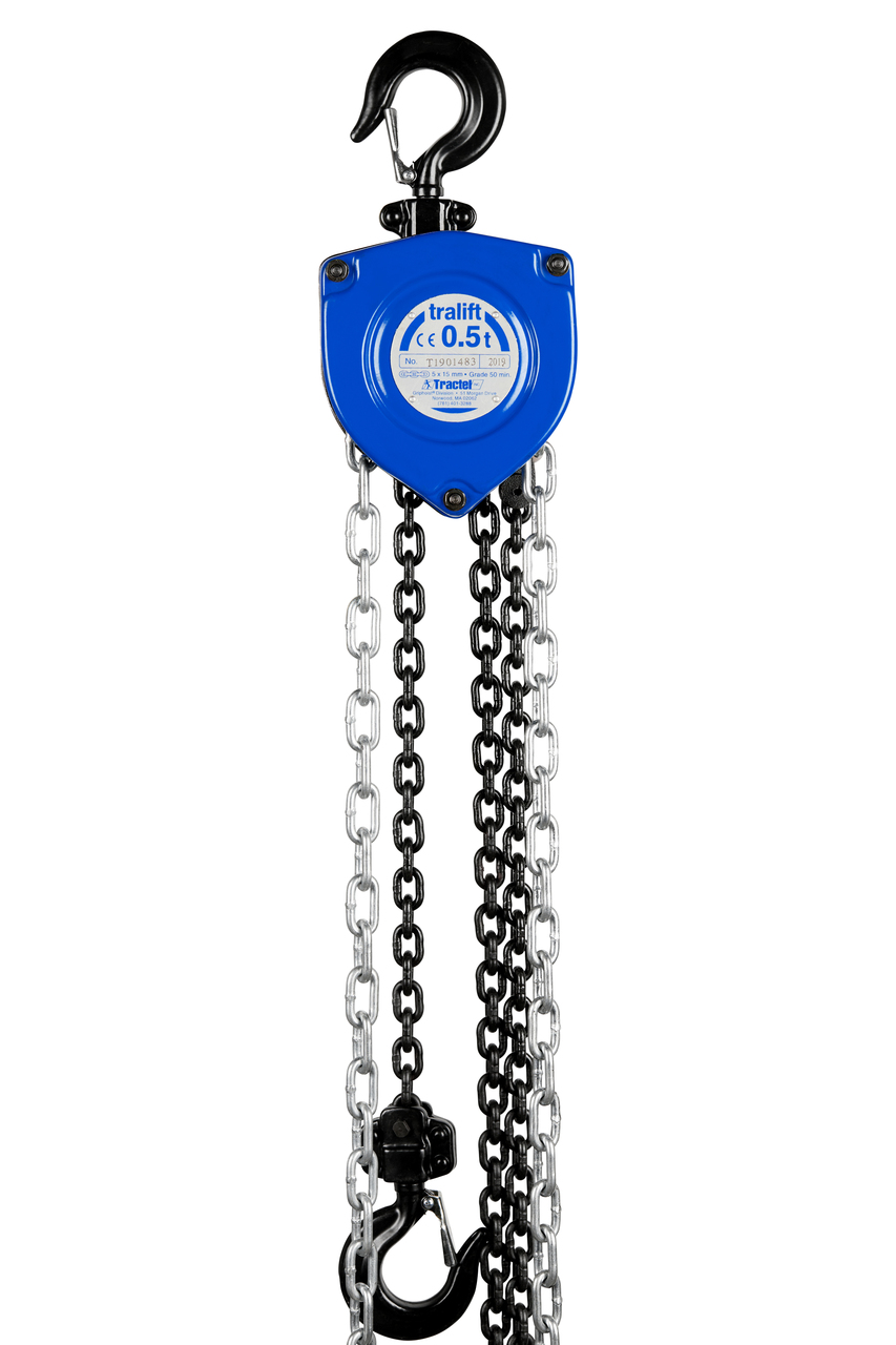 Tractel Tralift Manual Chain Hoist 1/2 Ton (1,000 lbs.) with 10-ft. Lift