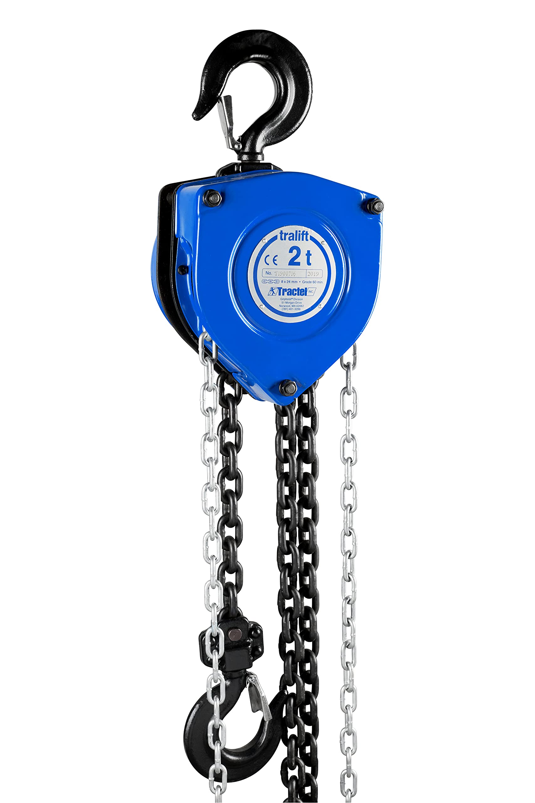 Tractel Tralift Manual Chain Hoist 2 Ton (4,000 lbs.) – Without Chain