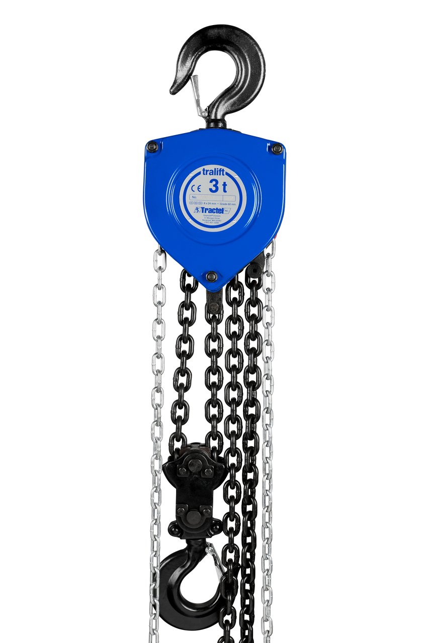Tractel Tralift Manual Chain Hoist 3 Ton (6,000 lbs.) with 20-ft. Lift Tractel Tralift Manual Chain Hoist 3 Ton (6,000 lbs.) with 20-ft. Lift