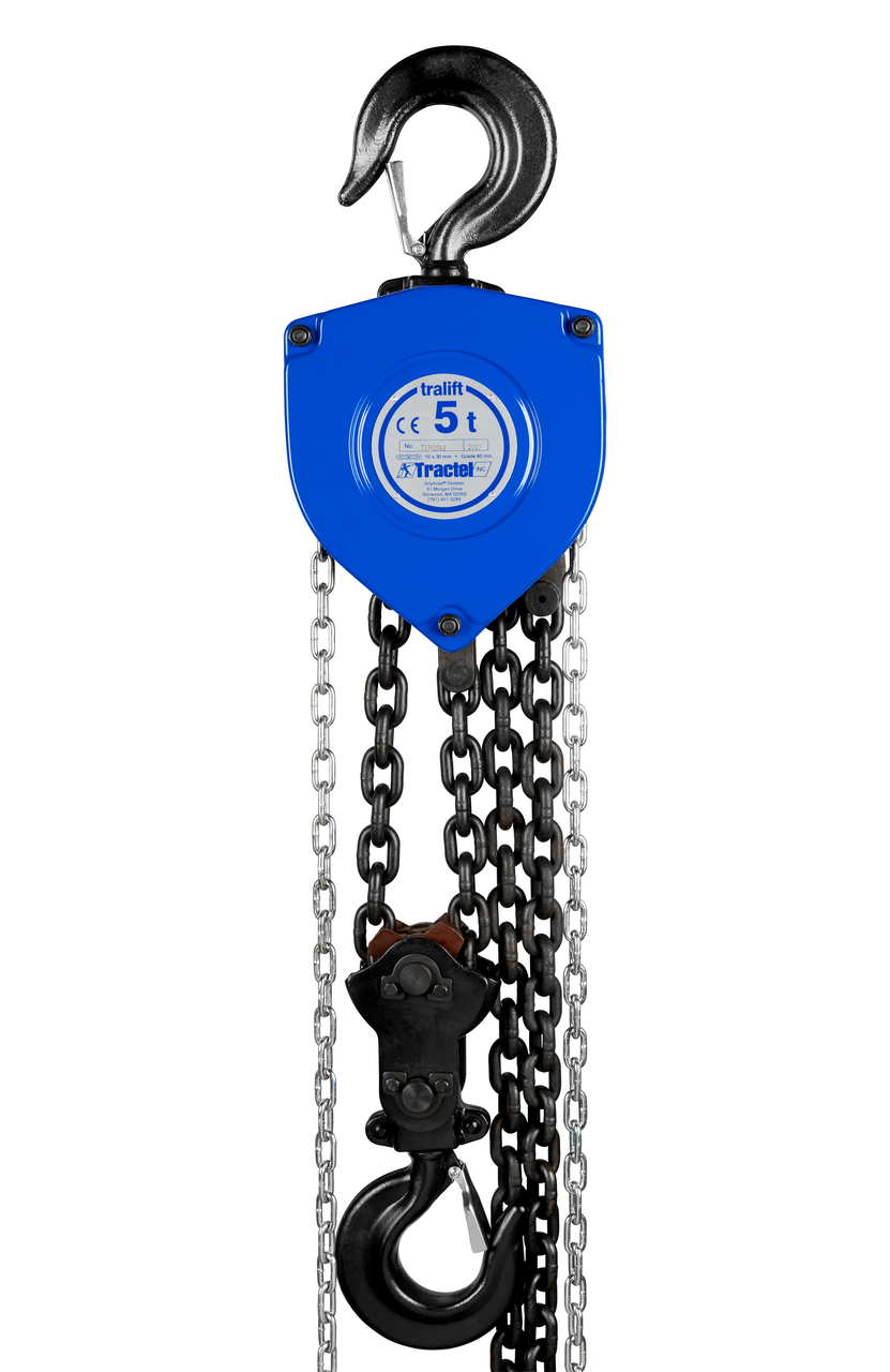 Tractel Tralift Manual Chain Hoist 5 Ton (10,000 lbs.) Without Chain Tractel Tralift Manual Chain Hoist 5 Ton (10,000 lbs.) Without Chain