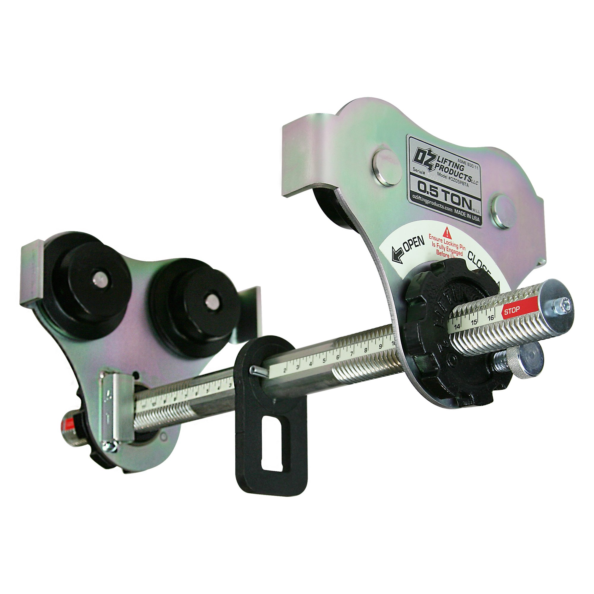 0.5 T Push Beam Trolley with up to 16 inch flange width (Made in USA) 0.5 T Push Beam Trolley with up to 16 inch flange width (Made in USA)