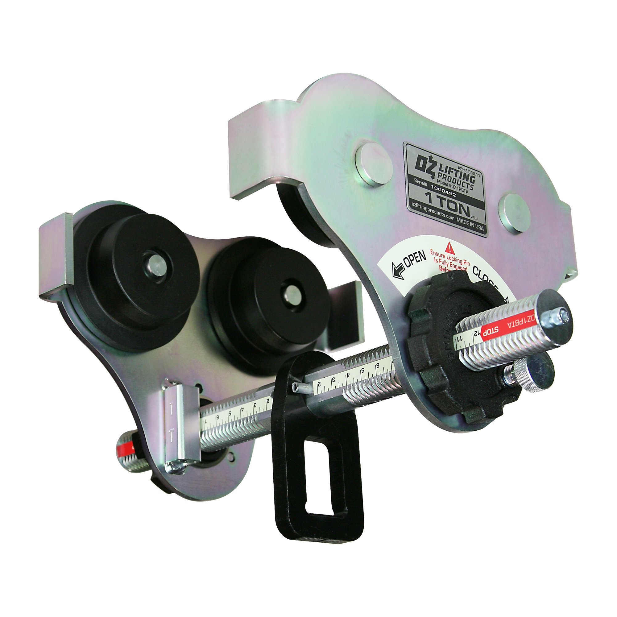1 T Push Beam Trolley with up to 12 inch flange width (Made in USA) 1 T Push Beam Trolley with up to 12 inch flange width (Made in USA)