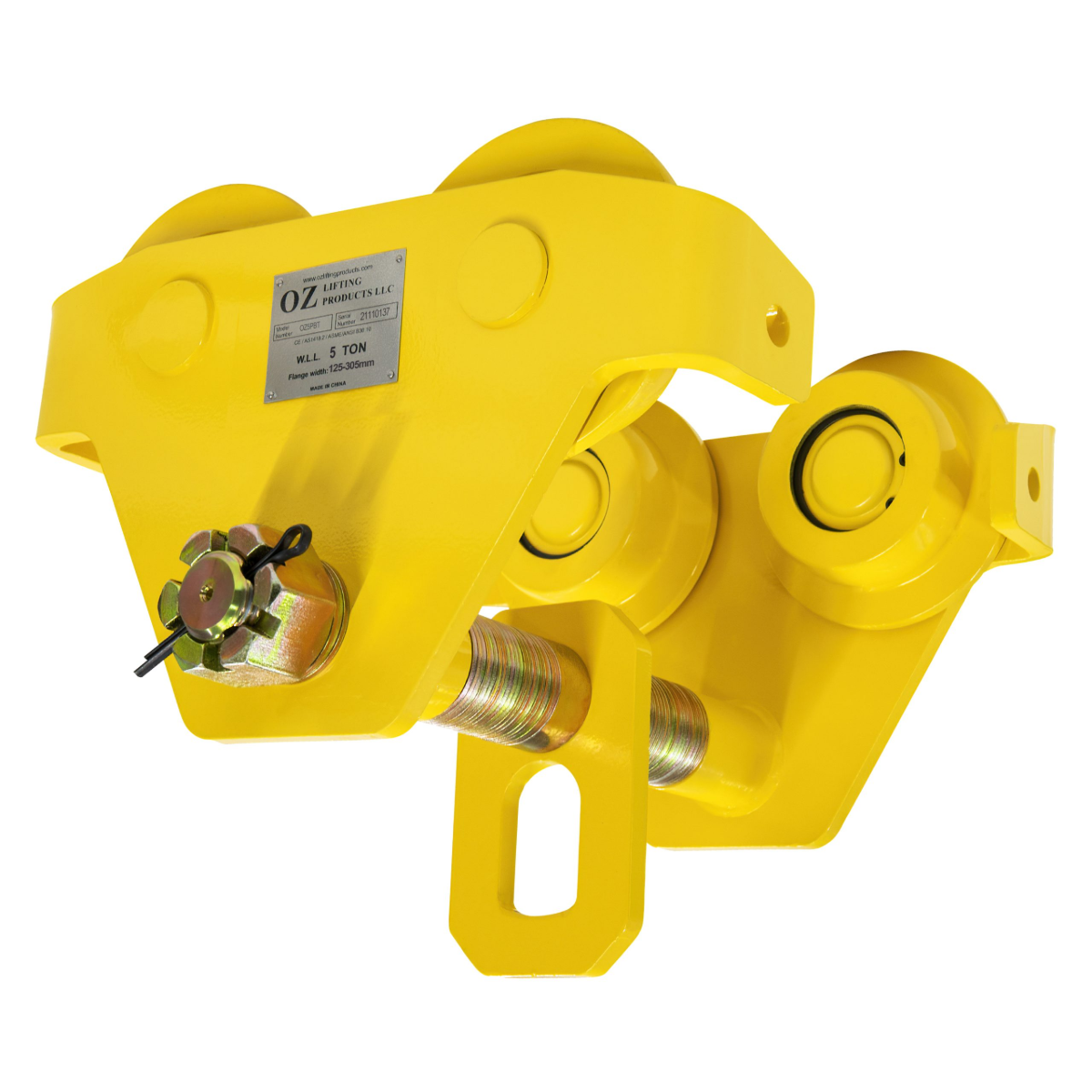 OZ Lifting 5 T Push Beam Trolley