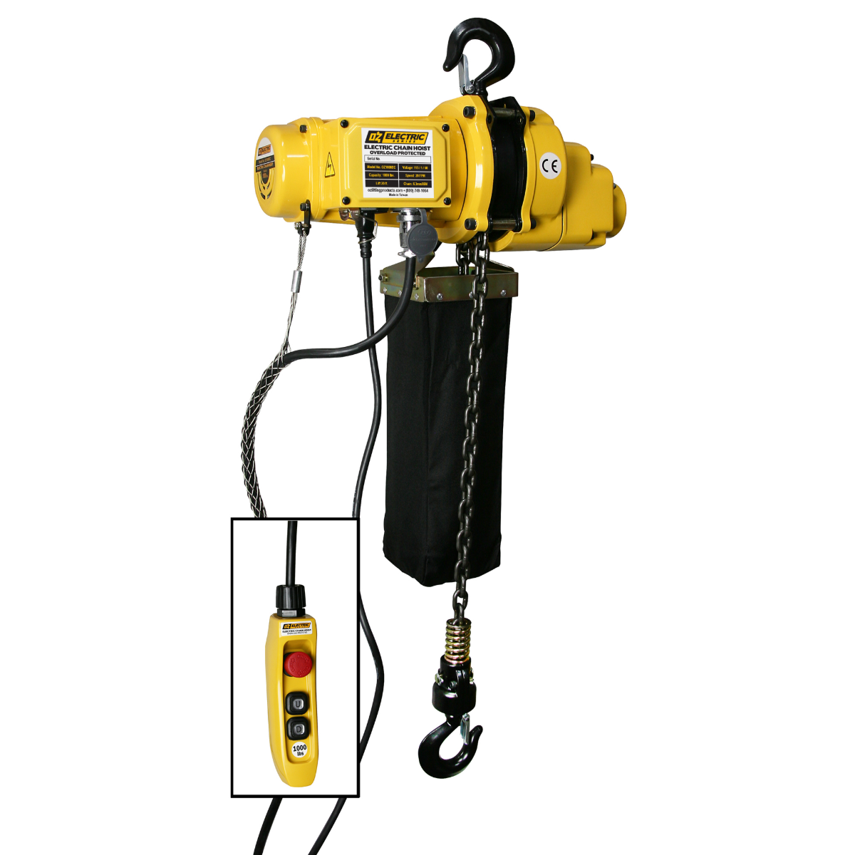 OZ Lifting 1000 Lb. Electric Chain Hoist with 30 Ft. of Lift