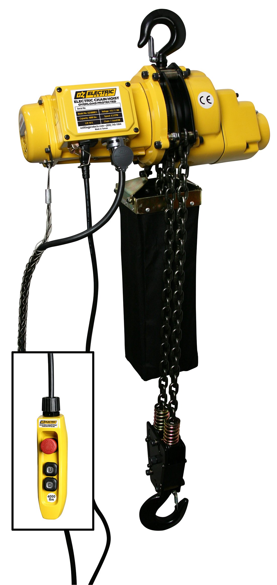 4000 lb Electric Chain Hoist with 20 ft of lift 4000 lb Electric Chain Hoist with 20 ft of lift