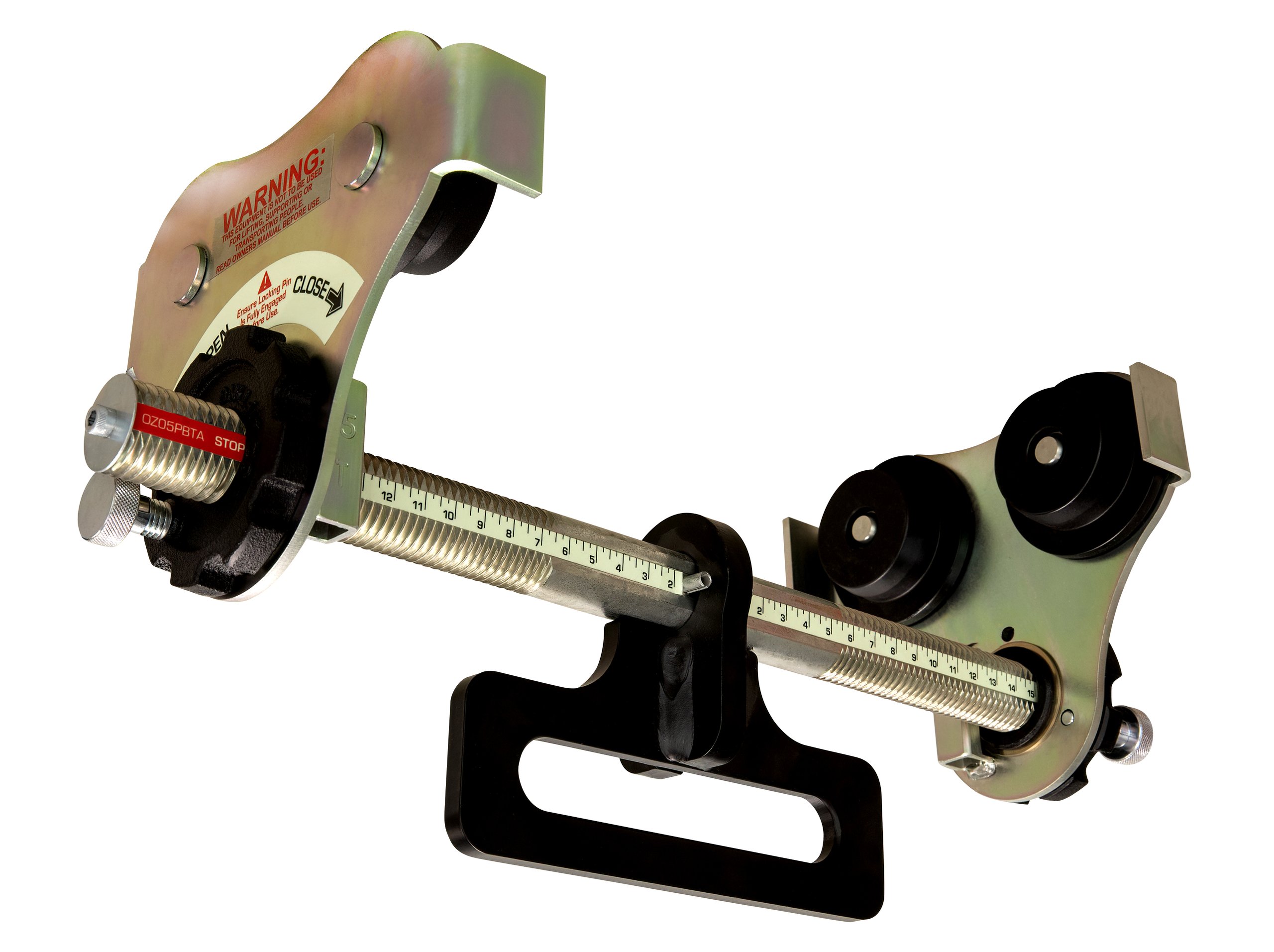 0.5 T Push Beam Trolley with up to 16 inch flange width and integrated OBH hanger (Made in USA)