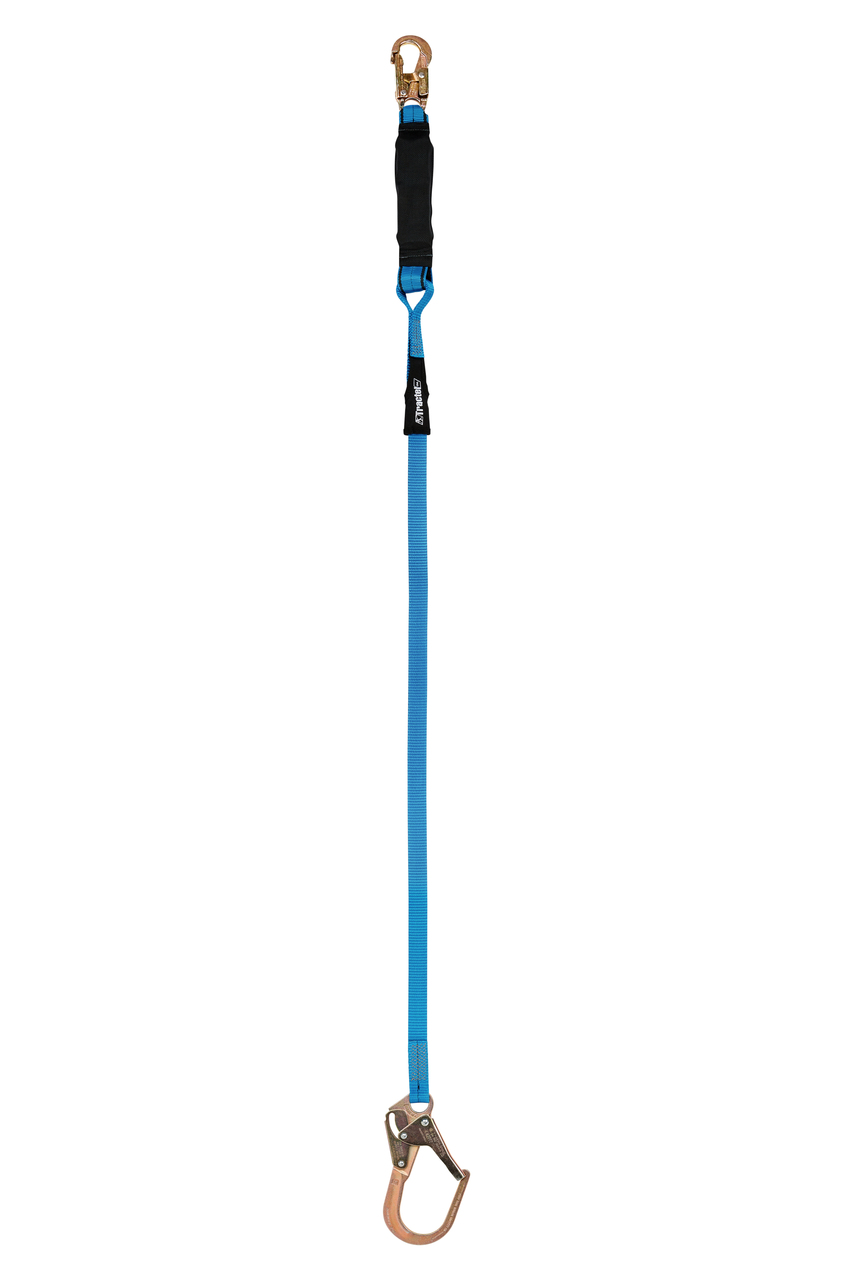 Tractel Tracpac Adjustable High-Abrasion Web Shock-Absorbing Lanyard with Tie-Back – 4 to 6 ft., Dual Snap Hooks Tractel Tracpac Adjustable High-Abrasion Web Shock-Absorbing Lanyard with Tie-Back – 4 to 6 ft., Dual Snap Hooks