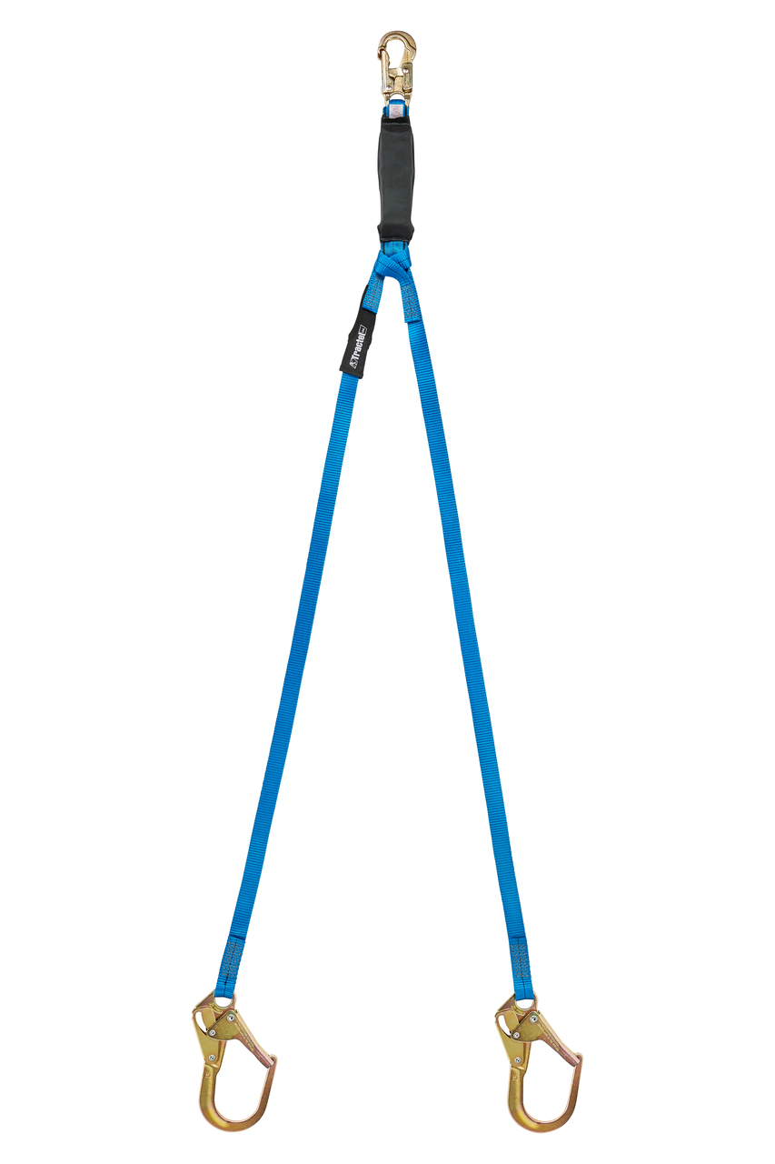 Tractel Tracpac Twin-Leg High-Abrasion Web Shock-Absorbing Lanyard – 6 ft., Dual Arms Tractel Tracpac Twin-Leg High-Abrasion Web Shock-Absorbing Lanyard – 6 ft., Dual Arms