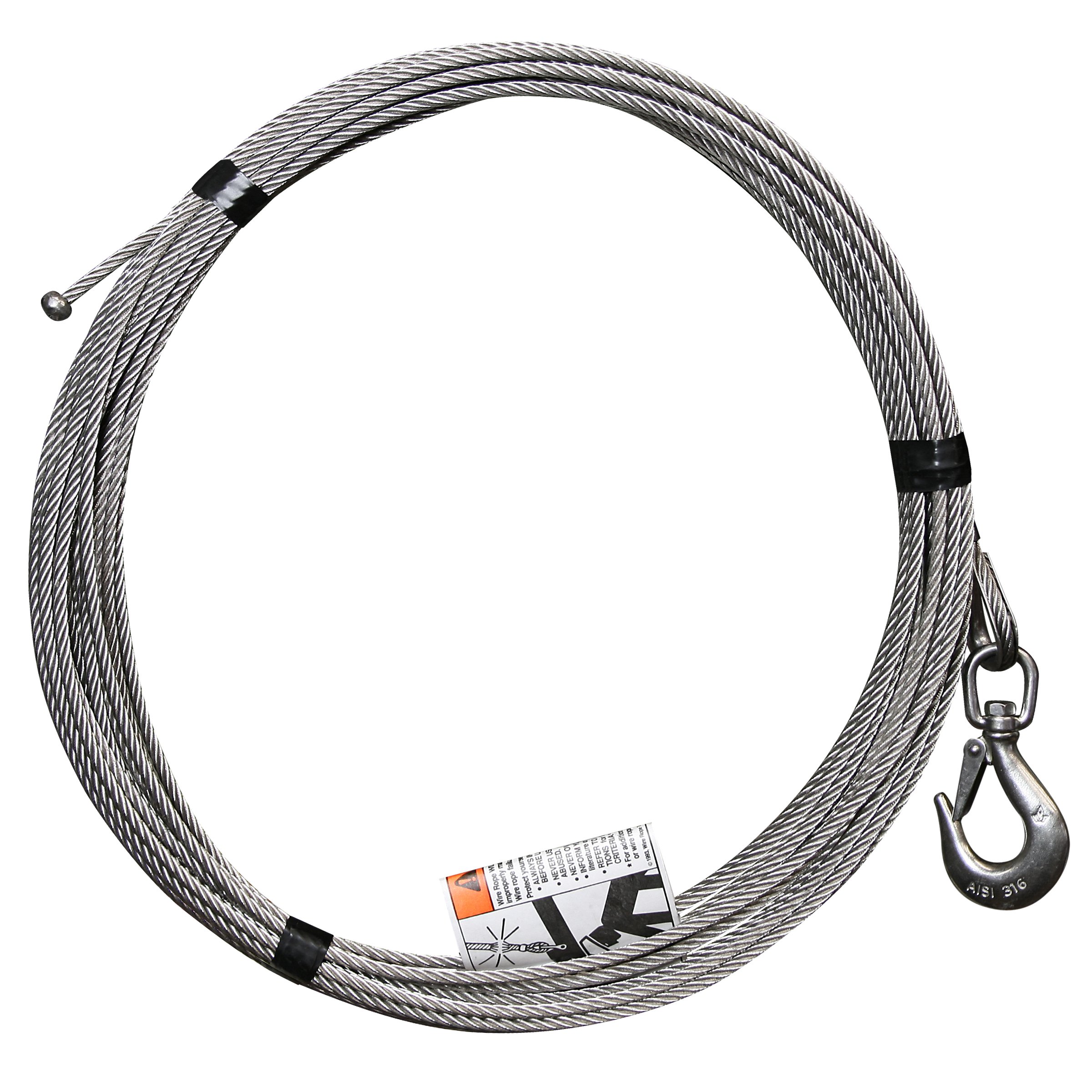 1/4″ x 15′ lift – Galvanized cable assembly with ball end fitting and swivel hook with latch 1/4″ x 15′ lift – Galvanized cable assembly with ball end fitting and swivel hook with latch