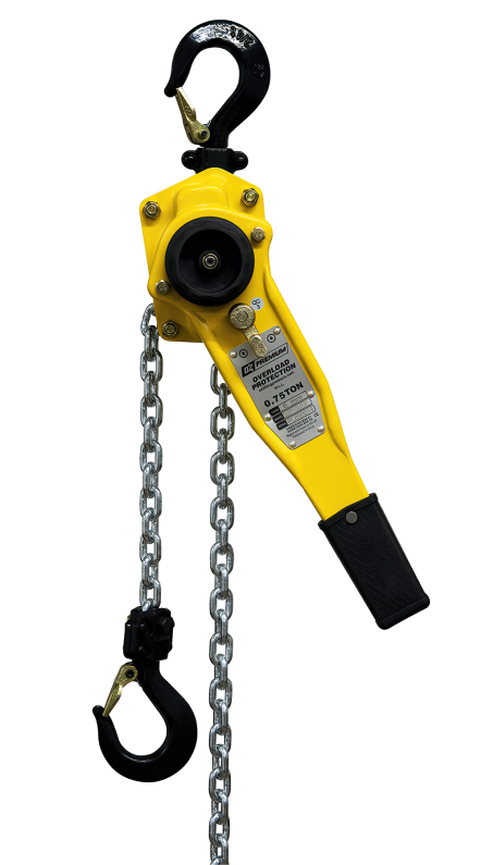 .75 T Premium Lever Hoist 15 ft lift with overload protection Custom rigging available. Standards – CE, ASME/ANSI B30.21, AS1418.2 .75 T Premium Lever Hoist 15 ft lift with overload protection Custom rigging available. Standards – CE, ASME/ANSI B30.21, AS1418.2