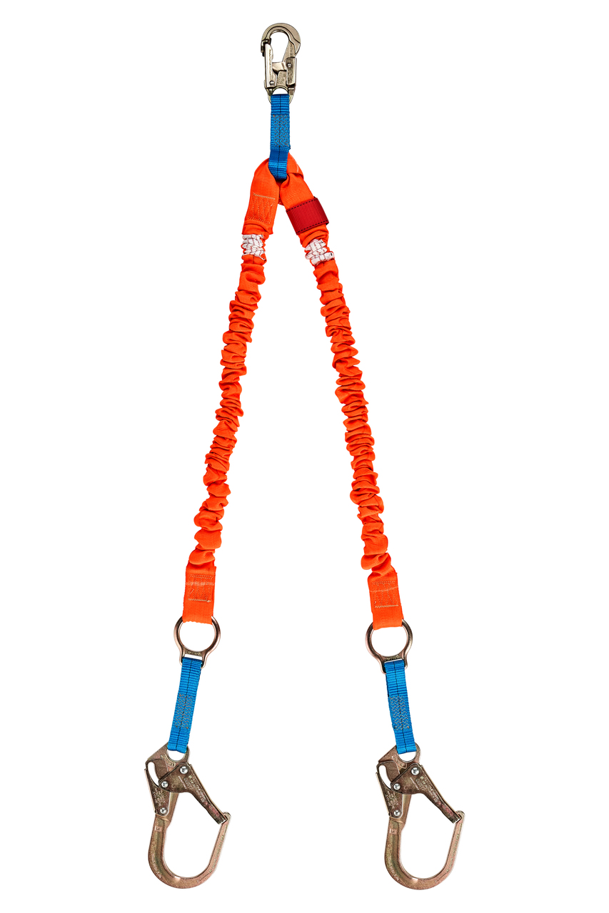 Tractel Stretchfor 4½ to 6 ft. Twin-Leg Shock-Absorbing Lanyard with 3/4 in. and 2¼ in. Self-Locking Snap Hooks – C526H Tractel Stretchfor 4½ to 6 ft. Twin-Leg Shock-Absorbing Lanyard with 3/4 in. and 2¼ in. Self-Locking Snap Hooks – C526H