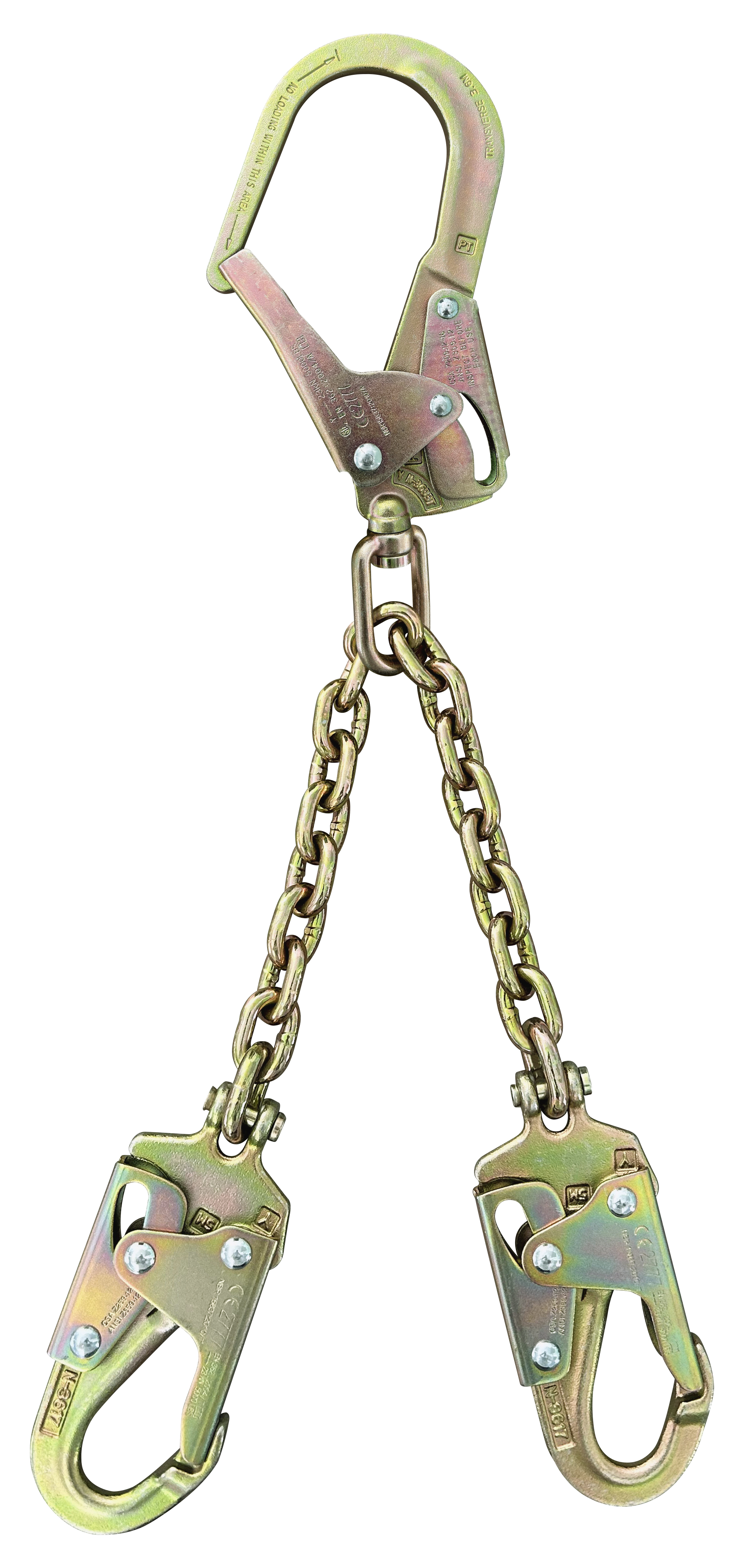 Rebar Chain Assembly with Swivel Link and Dual Snap Hooks – 27 in. (V61WH)
