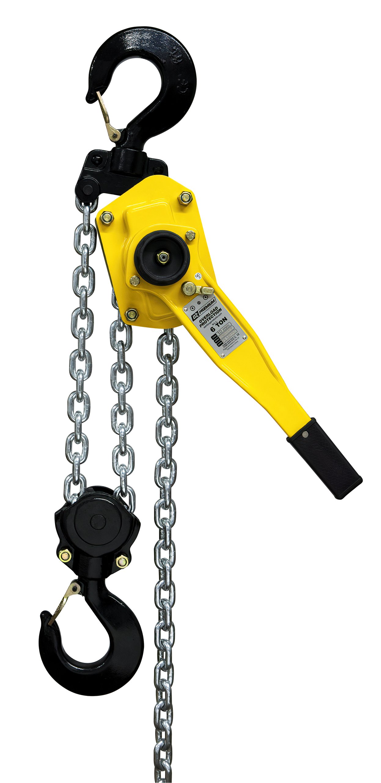 6 T Premium Lever Hoist 20 ft lift with overload protection Custom rigging available. Standards – CE, ASME/ANSI B30.21, AS1418.2 6 T Premium Lever Hoist 20 ft lift with overload protection Custom rigging available. Standards – CE, ASME/ANSI B30.21, AS1418.2