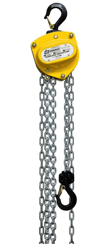 .5 T Premium Chain Hoist 30 ft lift with overload protection Custom rigging available. Standards – CE, ASME B30.16, AS1418.2 .5 T Premium Chain Hoist 30 ft lift with overload protection Custom rigging available. Standards – CE, ASME B30.16, AS1418.2