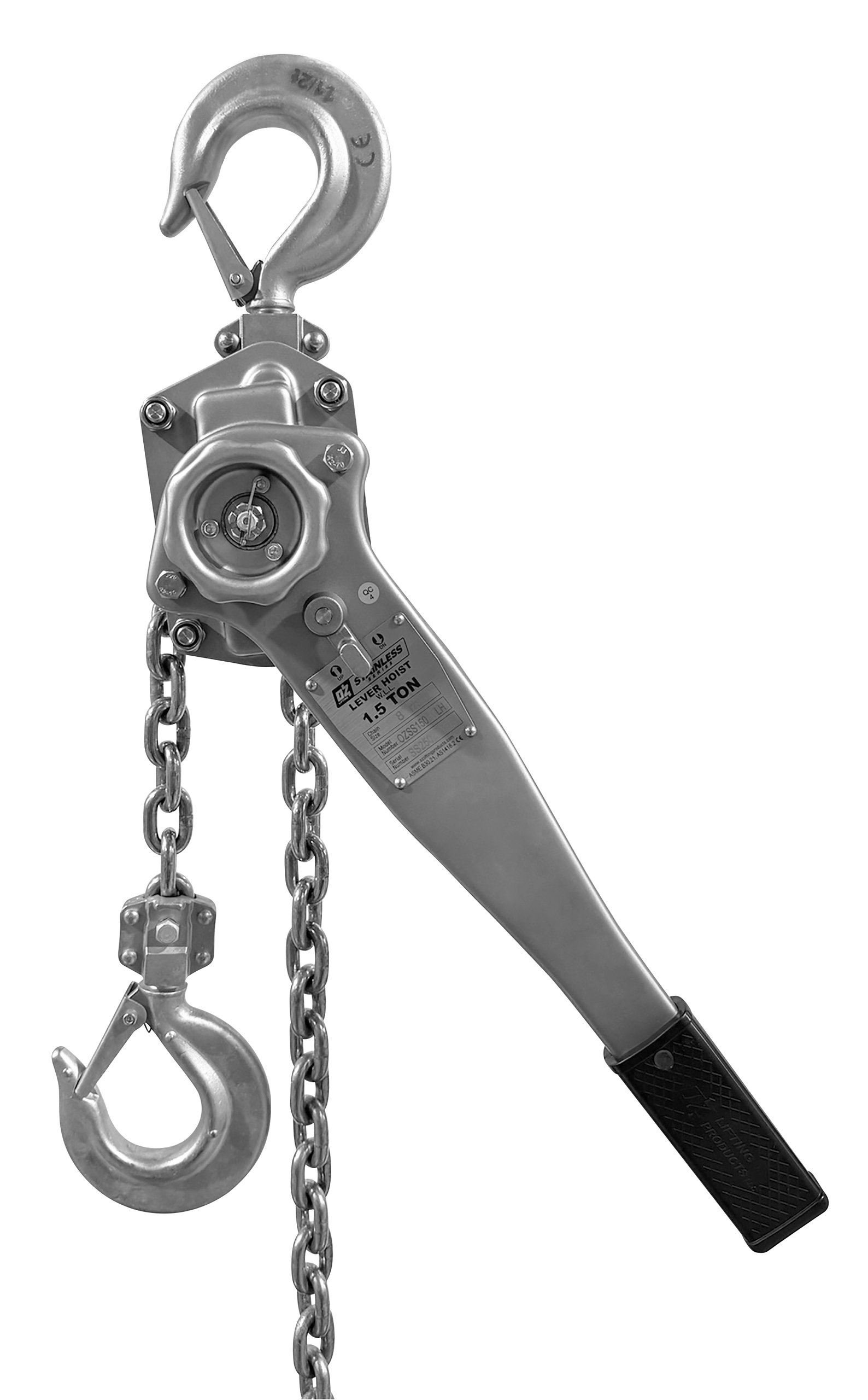1.5 T Stainless Steel Lever Hoist 20 ft lift