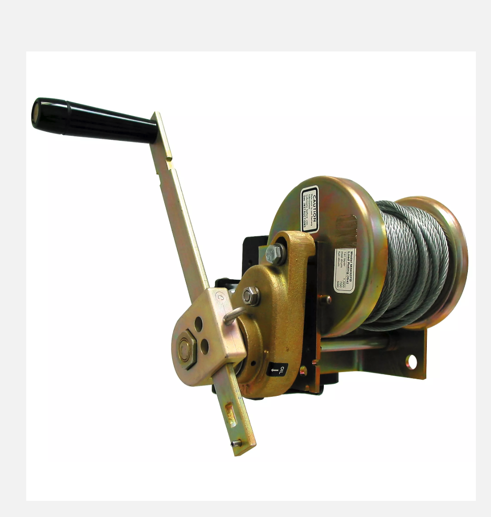 Tractel 50 ft. Work Winch – Galvanized Steel Wire Rope with Tripod Mount Bracket - T2S50G