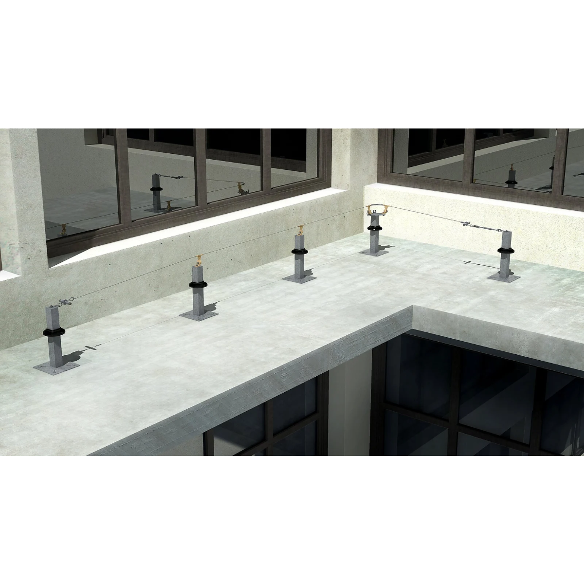 Tractel 200ft Travsmart HLL System with Three Intermediate Anchors