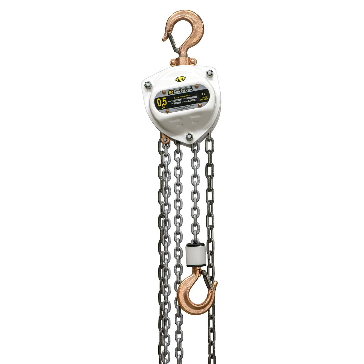 OZ Lifting 0.5 T Spark Resistant Chain Hoist 30 Ft. Lift