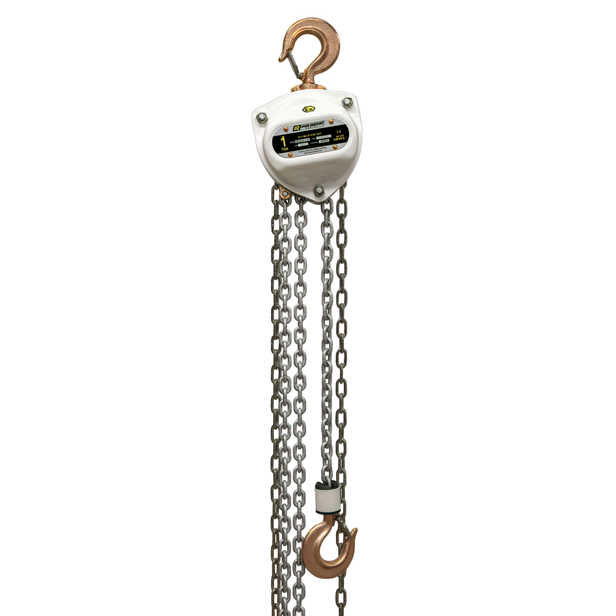 OZ Lifting 1 T Spark Resistant Chain Hoist 20 Ft. Lift