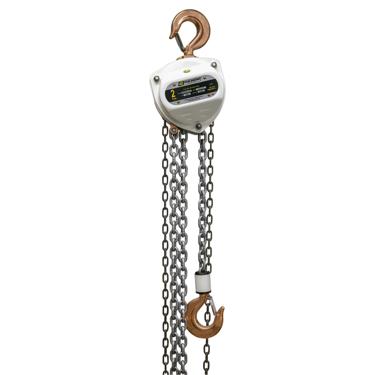 OZ Lifting 2 T Spark Resistant Chain Hoist 10 Ft. Lift